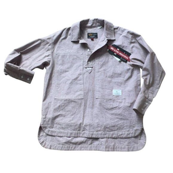 Men's Alpha Industries Pullover Long Sleeve Dusty Purple Size S - Picture 1 of 10